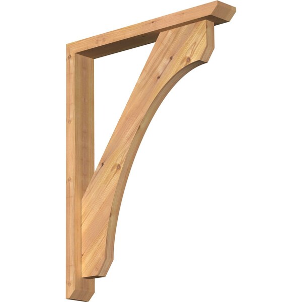 Ekena Millwork Legacy Slat Smooth Bracket w/ Offset Brace, Western Red Cedar, 3 1/2"W x 24"D x 32"H BKT0402X24X32LEC06SWR - main